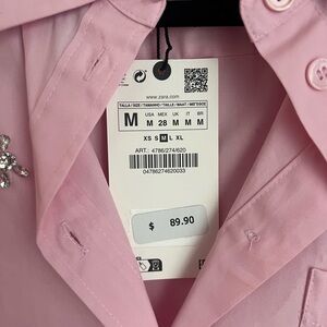 Zara Pink Women's embellished shirt